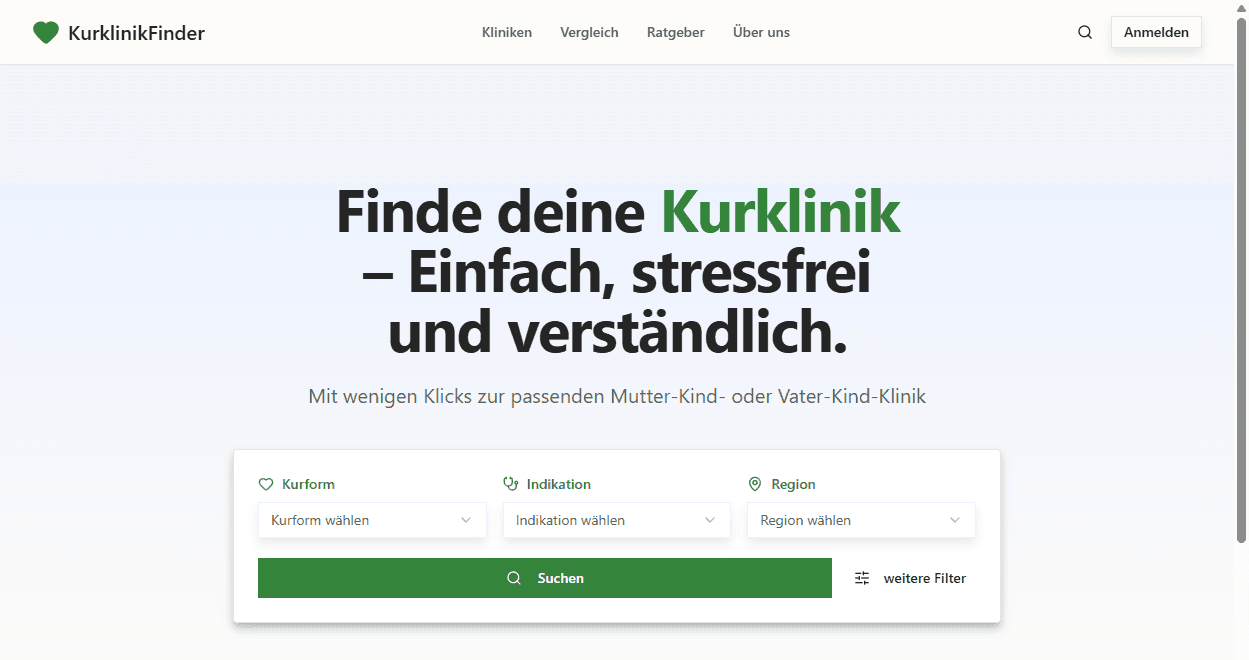 KurklinikFinder project screenshot
